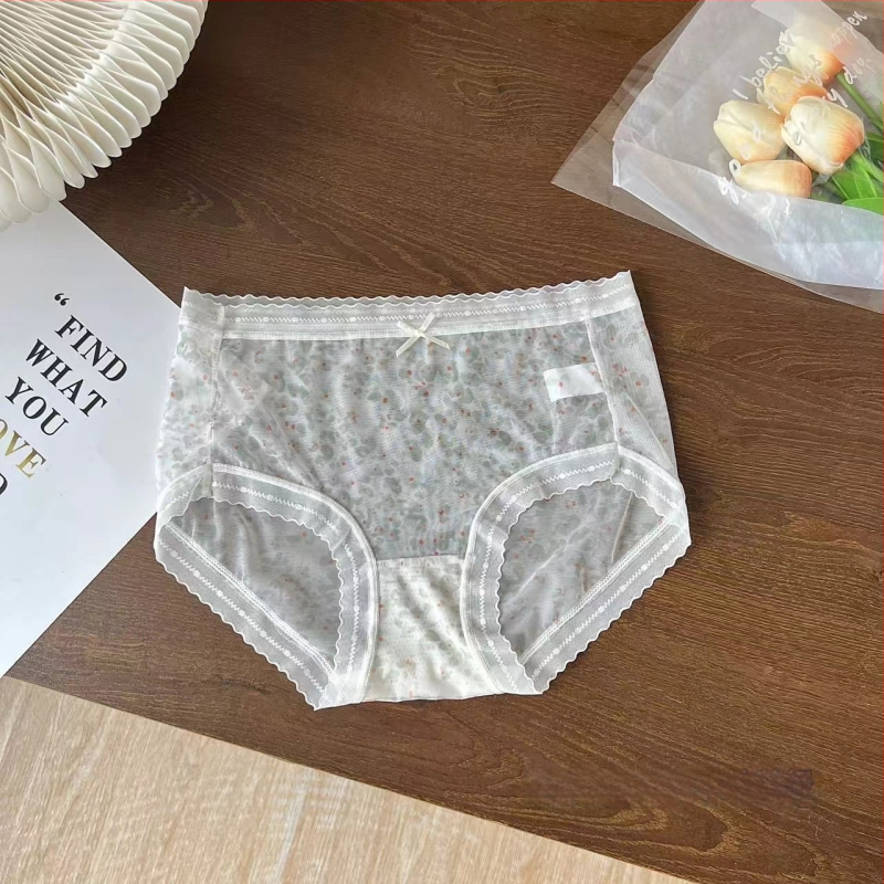 Naiste keskjoonega aluspesu lillemustriga, hingav, antibakteriaalne, polüesterkangas, mulberry siidi vooder