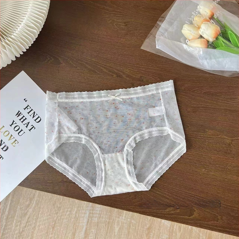 Naiste keskjoonega aluspesu lillemustriga, hingav, antibakteriaalne, polüesterkangas, mulberry siidi vooder