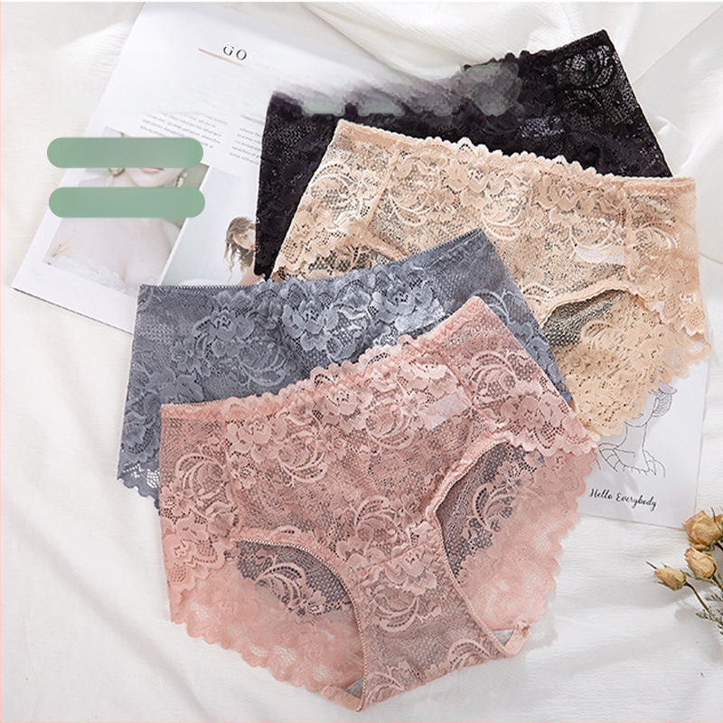 Mežģīņu apakšveļa meitenēm ar vidēju jostas līmeni, neilona audums 90–95%, kokvilnas ieliktnis starp kājām, antibakteriāls, elpojošs