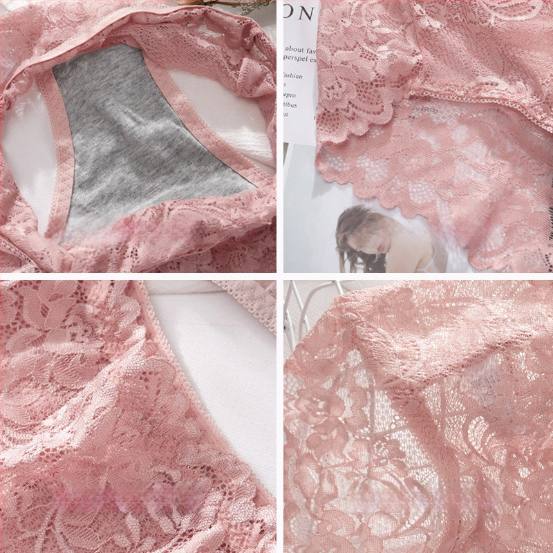 Mežģīņu apakšveļa meitenēm ar vidēju jostas līmeni, neilona audums 90–95%, kokvilnas ieliktnis starp kājām, antibakteriāls, elpojošs