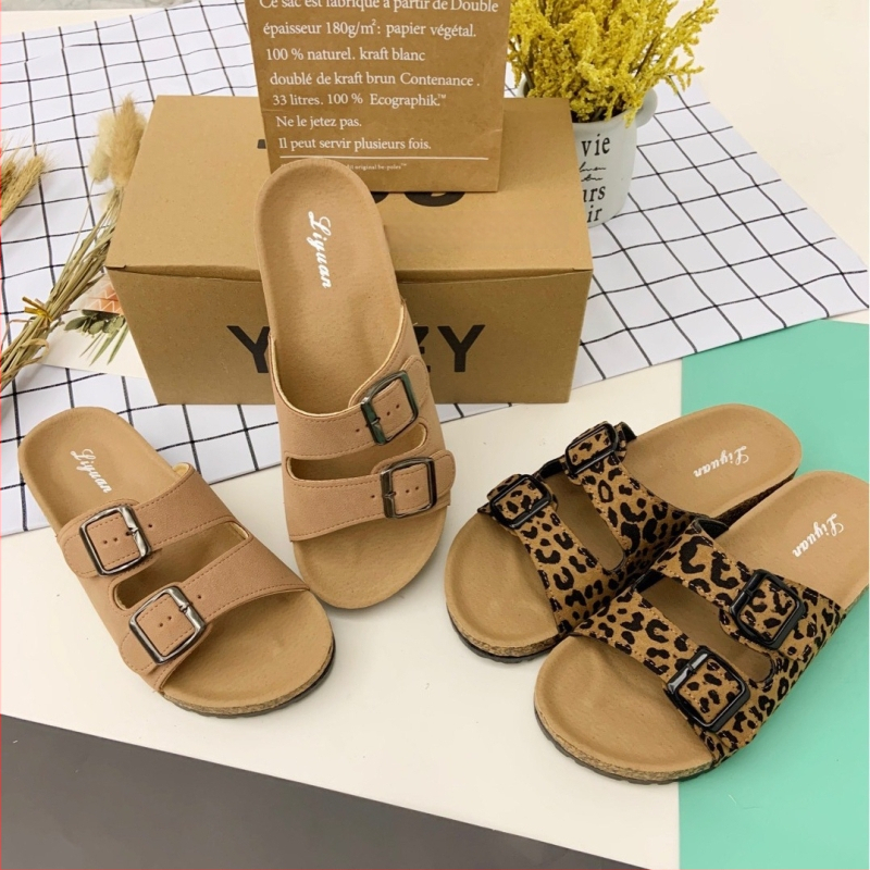 Naiste sandaalid – kahekordne kinnitussüsteem, igapäevaseks kasutamiseks, PVC tald, villane vooder, talla paksus 3–5 cm (Ülemine materjal: kunstlik PU; libisemiskindel)