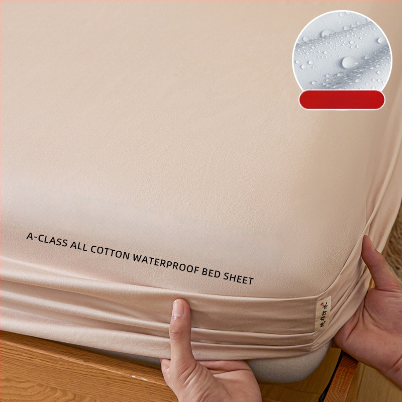 Kinnine voodilina TPU veekindla alusega; pealne kiht 100% puuvill; twilli põimumine; reaktiivne trükk ja värvimine; hingav.