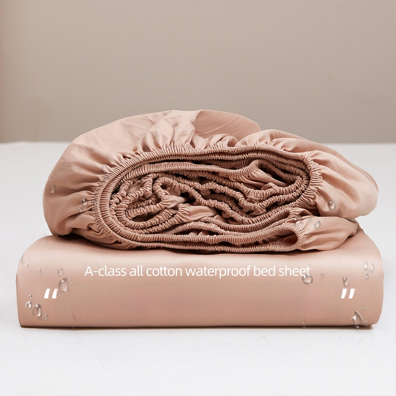 Kinnine voodilina TPU veekindla alusega; pealne kiht 100% puuvill; twilli põimumine; reaktiivne trükk ja värvimine; hingav.