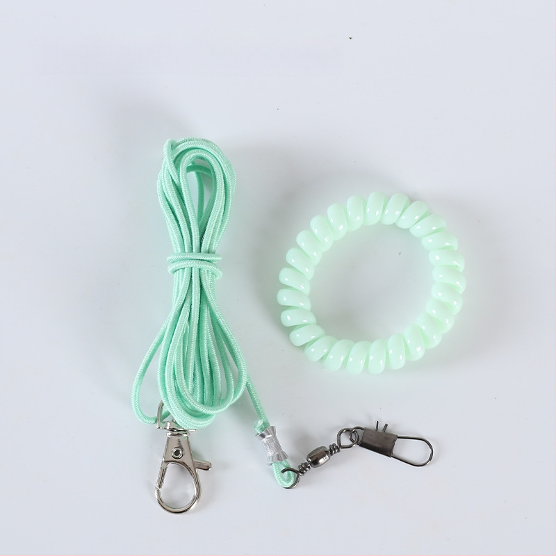 Papagai lidošanas apmācību virve – ultraliega, no elastīgā pavediens ar pēdas gredenu, pēdas ķēdi un kakla komplektu