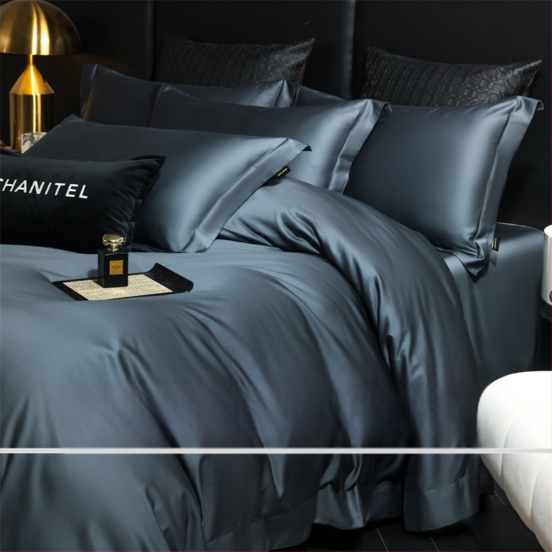 Neljapane voodipesukomplekt, Three Leopards, pikk lõng puuvill, 100-count, reaktiivne värvimine, ühes toonis, kõikide aastaaegade jaoks, niiskuse imavus