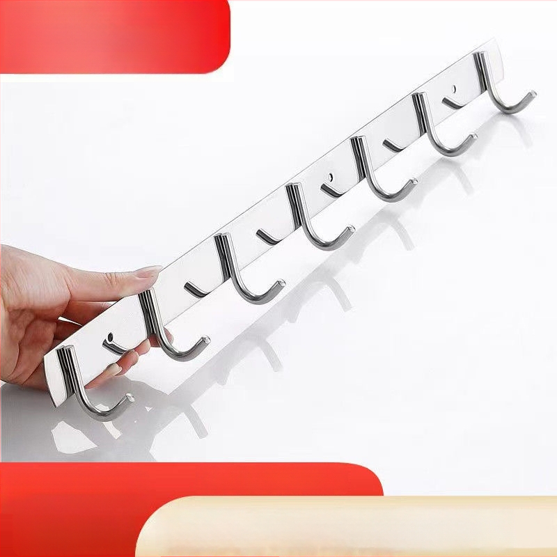 Ανοξείδωτες αυτοκόλλητες κρεμάστρες τοίχου – κουζίνα και μπάνιο, τοίχος χωρίς τρύπες, 3+ κρεμάστρες, φορτίο 30 kg+, Νέο κινεζικό στυλ