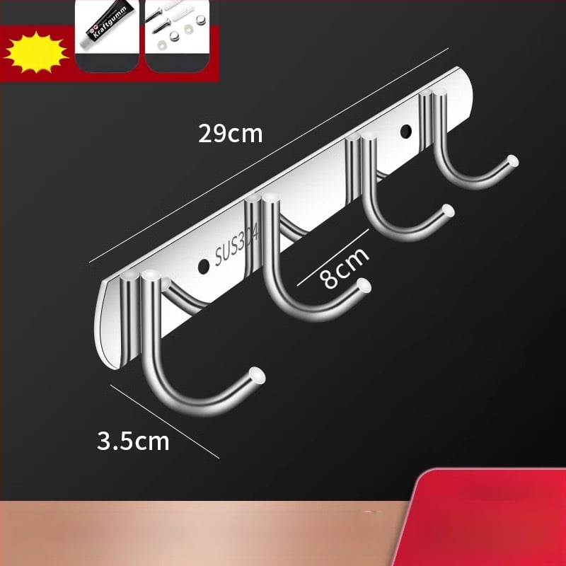 Ανοξείδωτες αυτοκόλλητες κρεμάστρες τοίχου – κουζίνα και μπάνιο, τοίχος χωρίς τρύπες, 3+ κρεμάστρες, φορτίο 30 kg+, Νέο κινεζικό στυλ