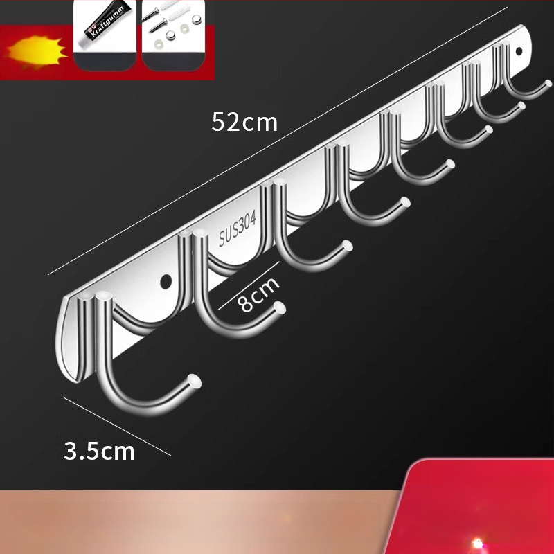 Ανοξείδωτες αυτοκόλλητες κρεμάστρες τοίχου – κουζίνα και μπάνιο, τοίχος χωρίς τρύπες, 3+ κρεμάστρες, φορτίο 30 kg+, Νέο κινεζικό στυλ