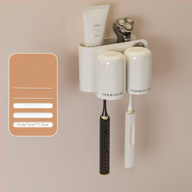 Seinaline hambaharja hoidja, plastikust, ilma puurimiseta, hambapastale avaga