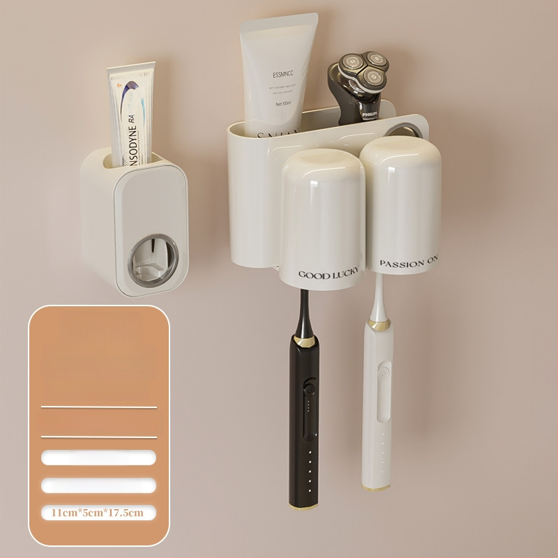 Seinaline hambaharja hoidja, plastikust, ilma puurimiseta, hambapastale avaga