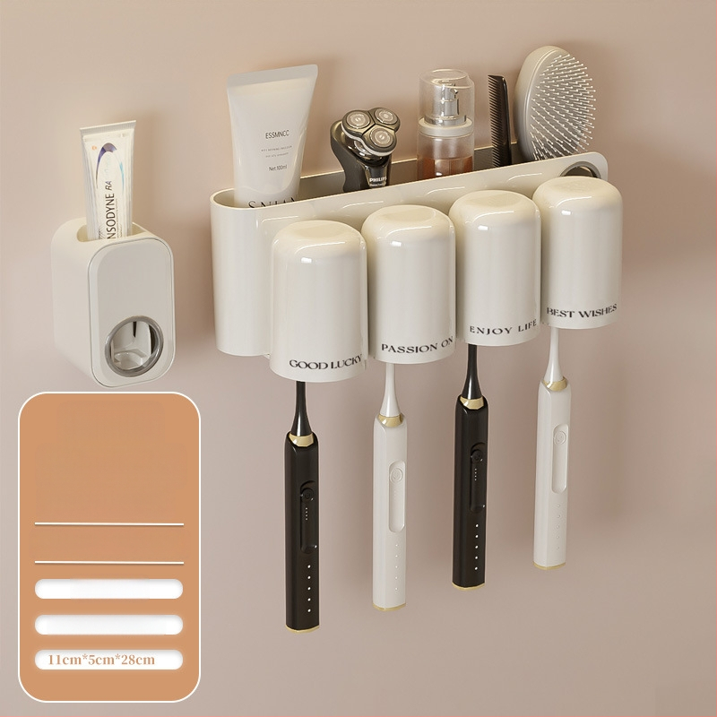 Seinaline hambaharja hoidja, plastikust, ilma puurimiseta, hambapastale avaga