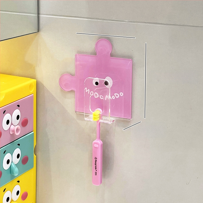 Държач за четки за зъби със стенно закрепване чрез вакуумна чашка и съхранение на чаша за изплакване, акрилен