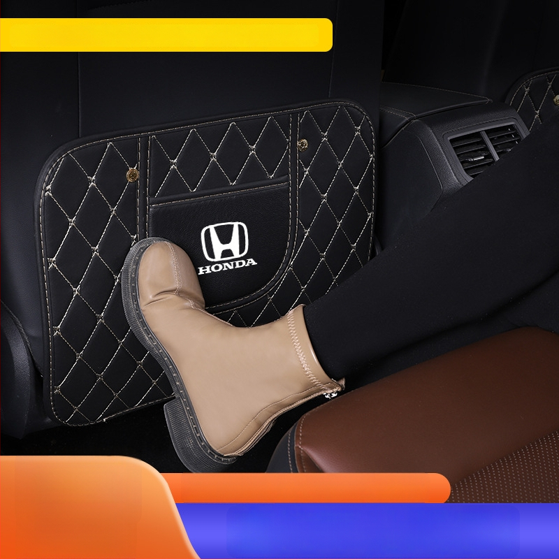 Δερμάτινο προστατευτικό πίσω από το κάθισμα αυτοκινήτου με μοτίβο λογότυπου μάρκας – καθολική προστασία για το πίσω κάθισμα, προστασία από βρωμιά και φθορά