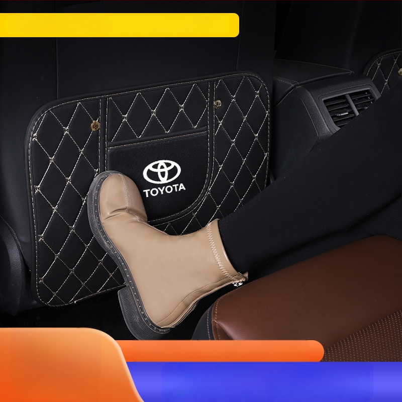 Δερμάτινο προστατευτικό πίσω από το κάθισμα αυτοκινήτου με μοτίβο λογότυπου μάρκας – καθολική προστασία για το πίσω κάθισμα, προστασία από βρωμιά και φθορά