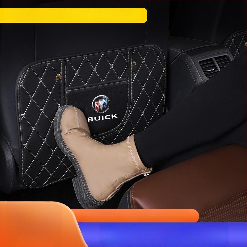 Δερμάτινο προστατευτικό πίσω από το κάθισμα αυτοκινήτου με μοτίβο λογότυπου μάρκας – καθολική προστασία για το πίσω κάθισμα, προστασία από βρωμιά και φθορά