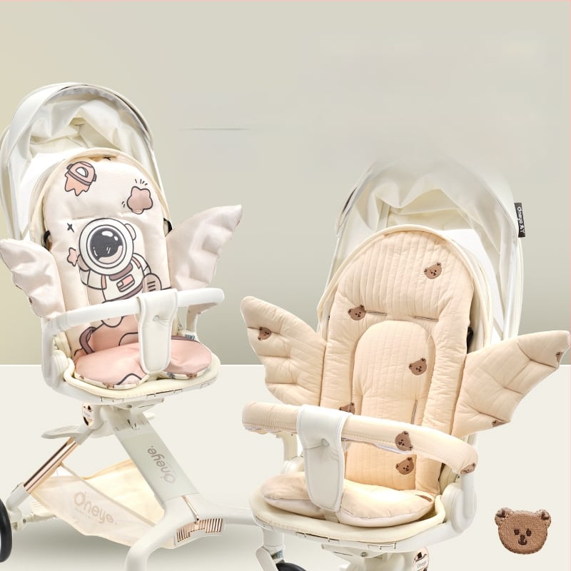 Nan Baby подложка за количка и столче за хранене за бебета 0–12 месеца, персонализираема, ангелски стил, материал: въздушен памук + коприна нишка + ice silk