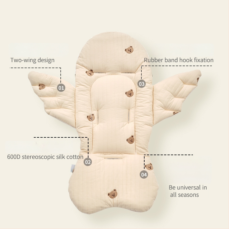 Nan Baby подложка за количка и столче за хранене за бебета 0–12 месеца, персонализираема, ангелски стил, материал: въздушен памук + коприна нишка + ice silk