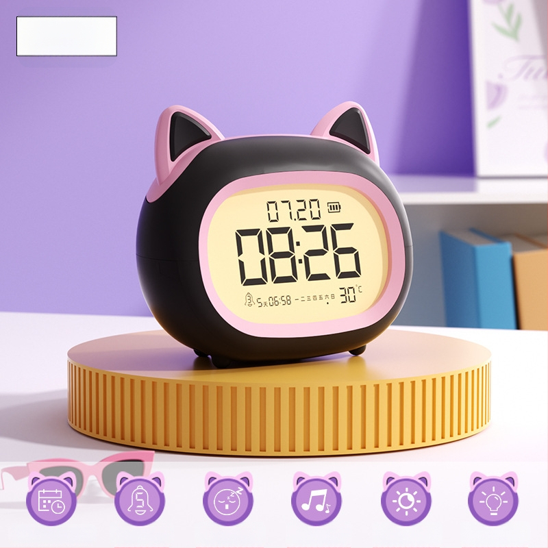 Laste äratuskell – mitmekülgne äratuskell lastele, nutikas meeldetuletus, öövalgus, lauakell, armas disain (Toide: Patarei; Veekindlus: Jah; Näidiku tüüp: Muu; Stiil: Armas)