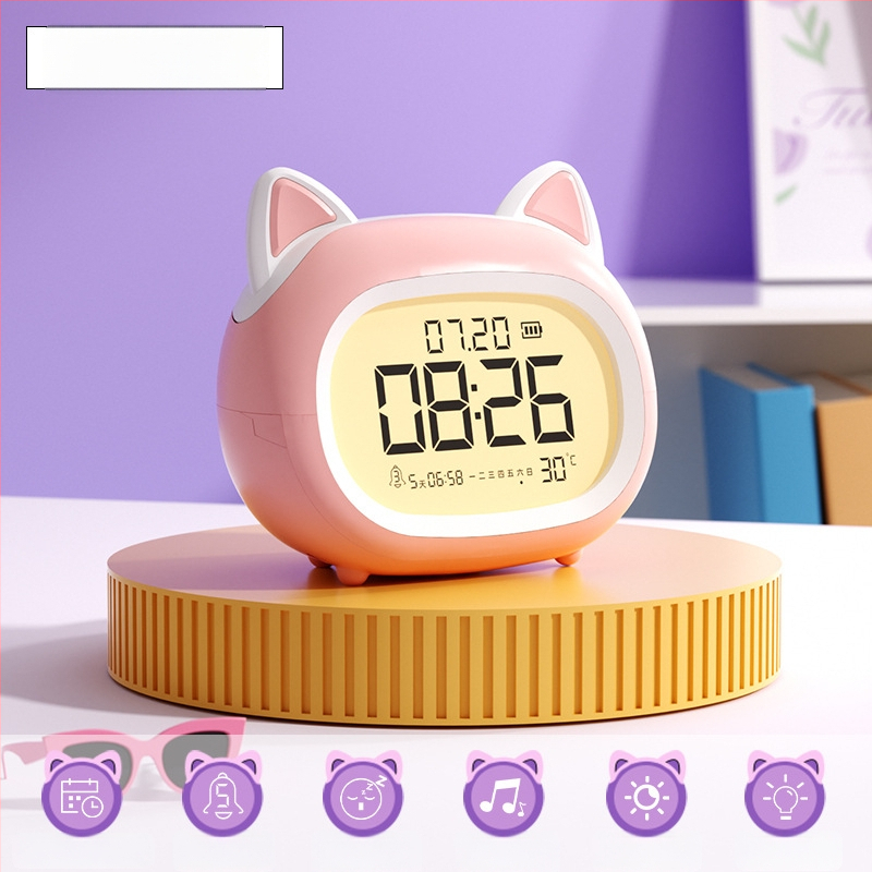 Laste äratuskell – mitmekülgne äratuskell lastele, nutikas meeldetuletus, öövalgus, lauakell, armas disain (Toide: Patarei; Veekindlus: Jah; Näidiku tüüp: Muu; Stiil: Armas)