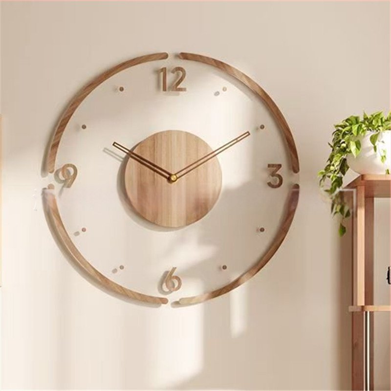 Nordliku stiilis ümmargune seina kell, akrüül cifriku ning numbritega, analoogne kuvamine, kvartsliikumine, ühekülgne, sobib elutuppa või tööruumi