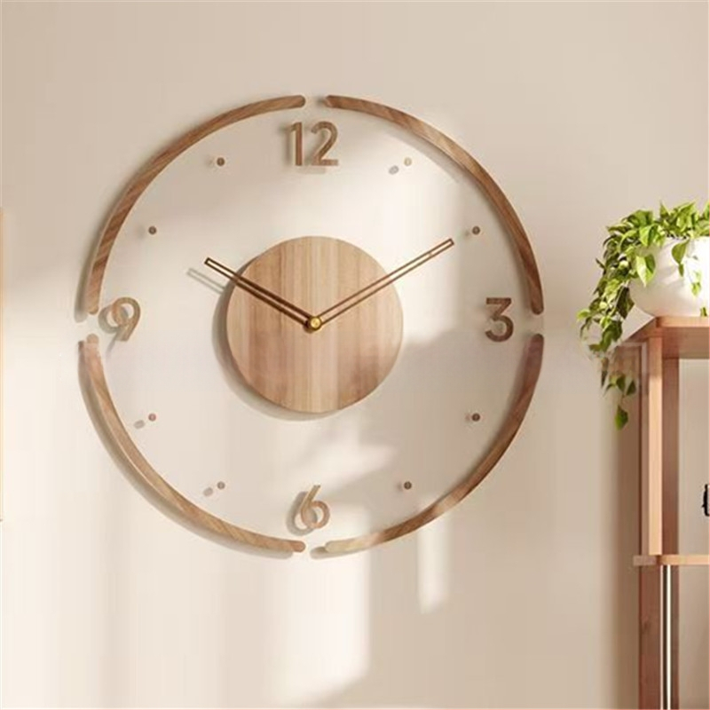 Nordliku stiilis ümmargune seina kell, akrüül cifriku ning numbritega, analoogne kuvamine, kvartsliikumine, ühekülgne, sobib elutuppa või tööruumi