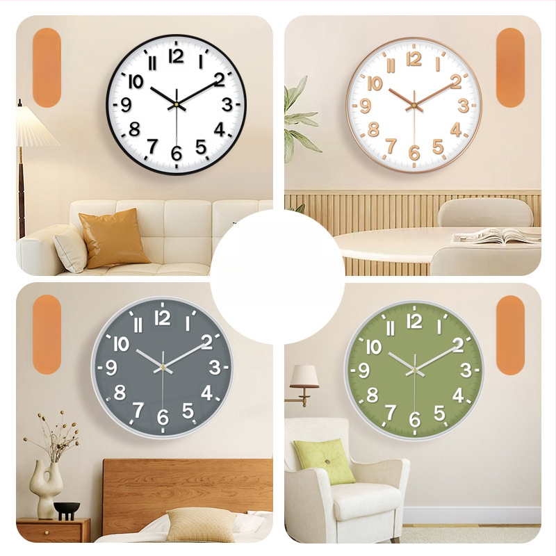 Kvarts seinakell – akutoitega, vaikne töö, numbriline kuvamine, metallist näidik, elutuppa