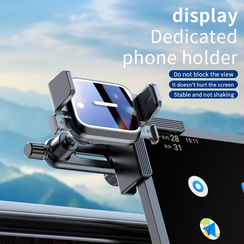 Auto telefonihoidik keskekraani jaoks – universaalne, Snap-on paigaldus, ühe kliki lukustus, horisontaalne ja vertikaalne asend, kohandamine saadaval