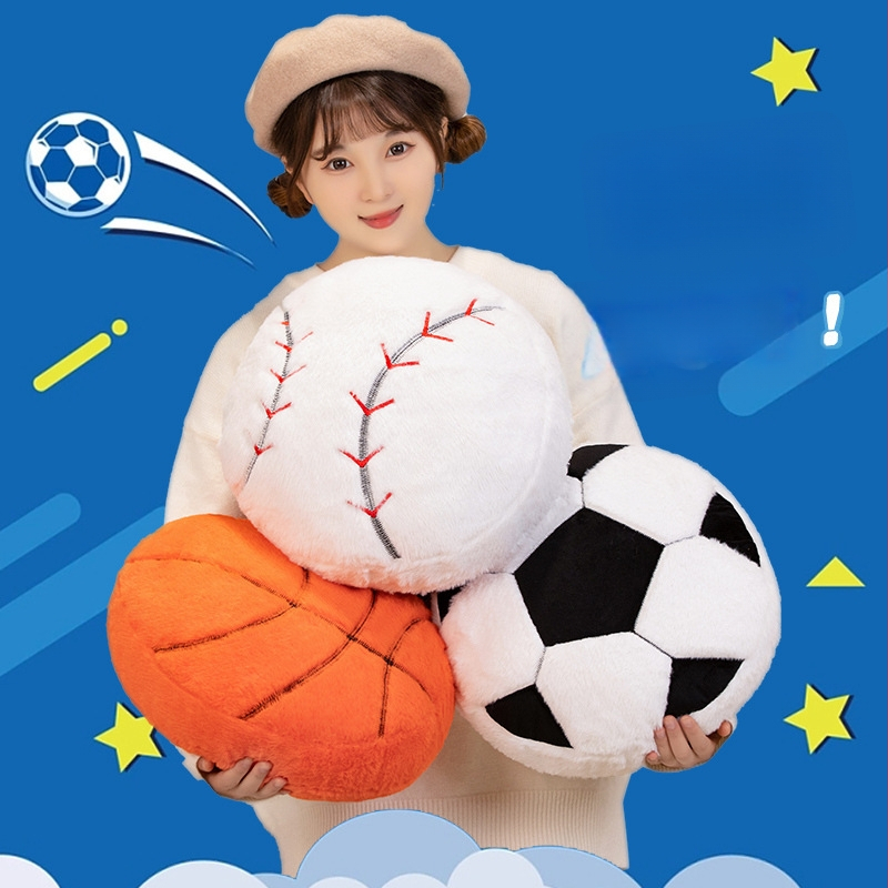 Pliša rotaļlieta ar sporta bumbām, vidukļa spilvens, PP kokvilnas pildījums, īss pūkains materiāls, parauga pielāgošana