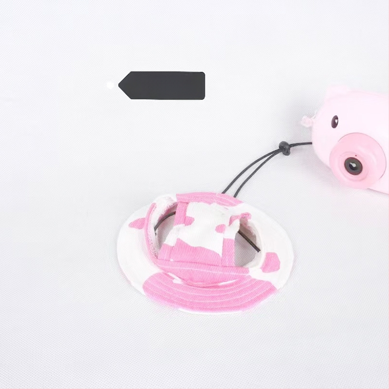 Saulės skrybėlė naminiams gyvūnėliams su ausų skylėmis — žvejo stilius, medvilnė, reljefas, pavasaris, laisvas