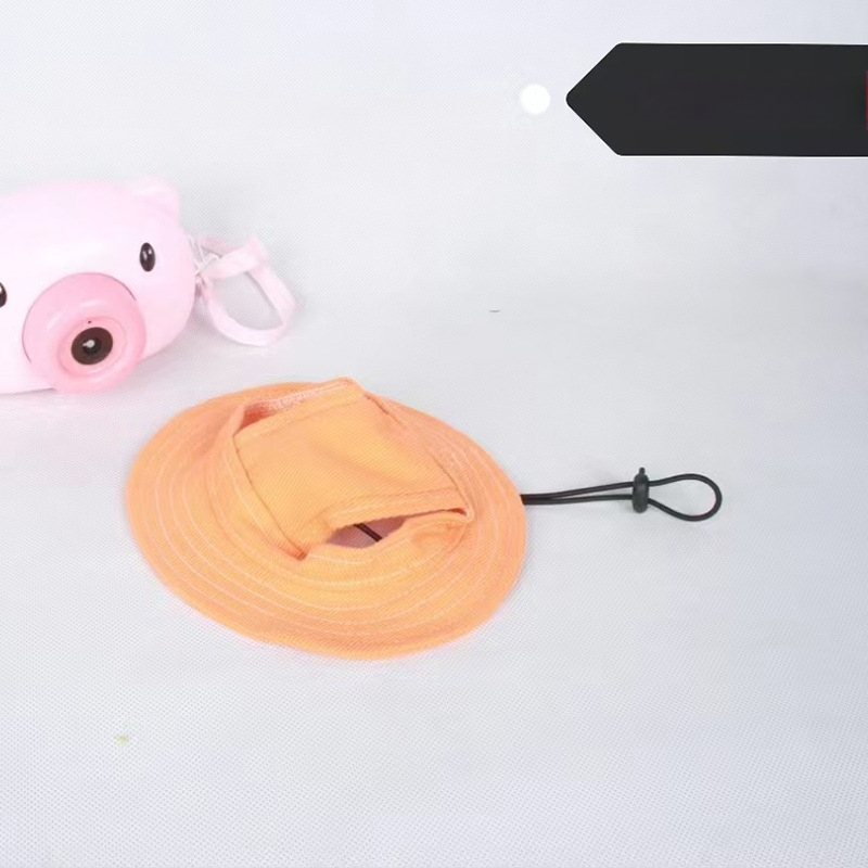 Saulės skrybėlė naminiams gyvūnėliams su ausų skylėmis — žvejo stilius, medvilnė, reljefas, pavasaris, laisvas