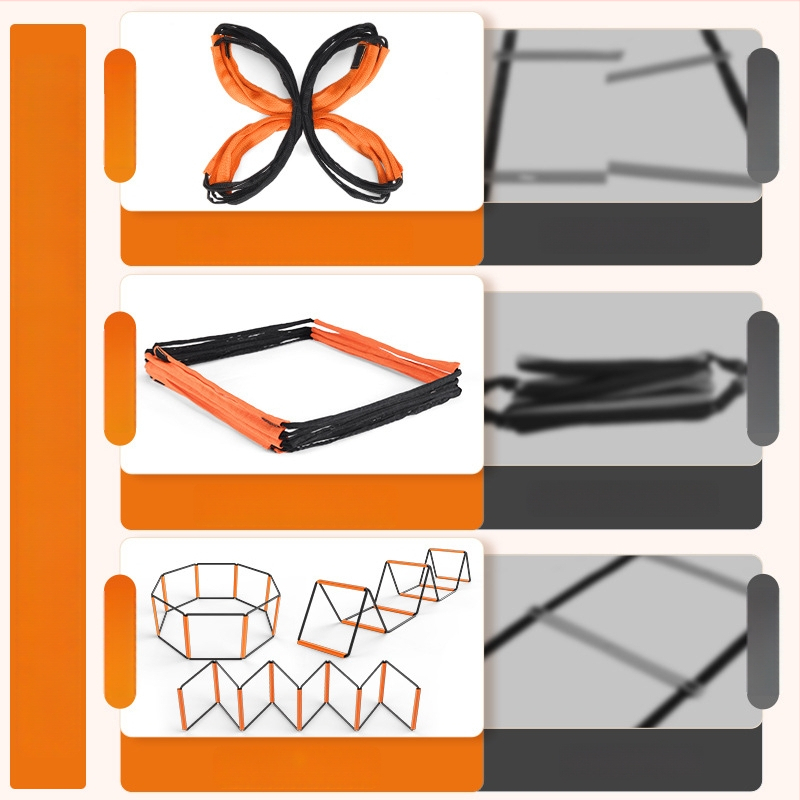 Treeningvahend: mitmekülgne kokkupandav agility ladder, terase konstruktsioon, sobiv jalgpallile, Roneng bränd