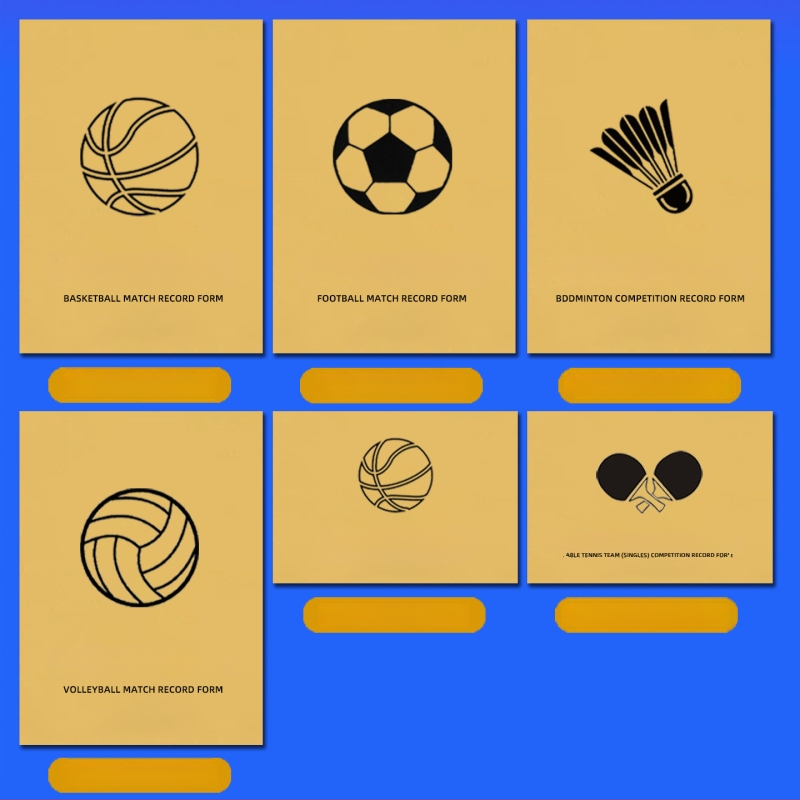 Basketbola tiesneša reģistrēšanas grāmatā - papīrs, komplekts 500 gab., rezultātu tabula, maiņas kartes un taktikas tabula