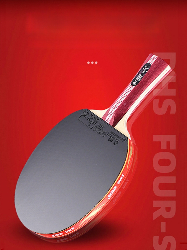 lauatennise raket DHS Red Double Happiness, 6-täheline R-tüüp, universaalne professionaalne, reverse glue kumm, Basswood plaat, sirge löök.