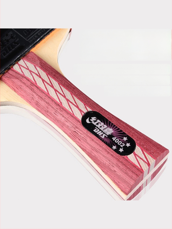 lauatennise raket DHS Red Double Happiness, 6-täheline R-tüüp, universaalne professionaalne, reverse glue kumm, Basswood plaat, sirge löök.