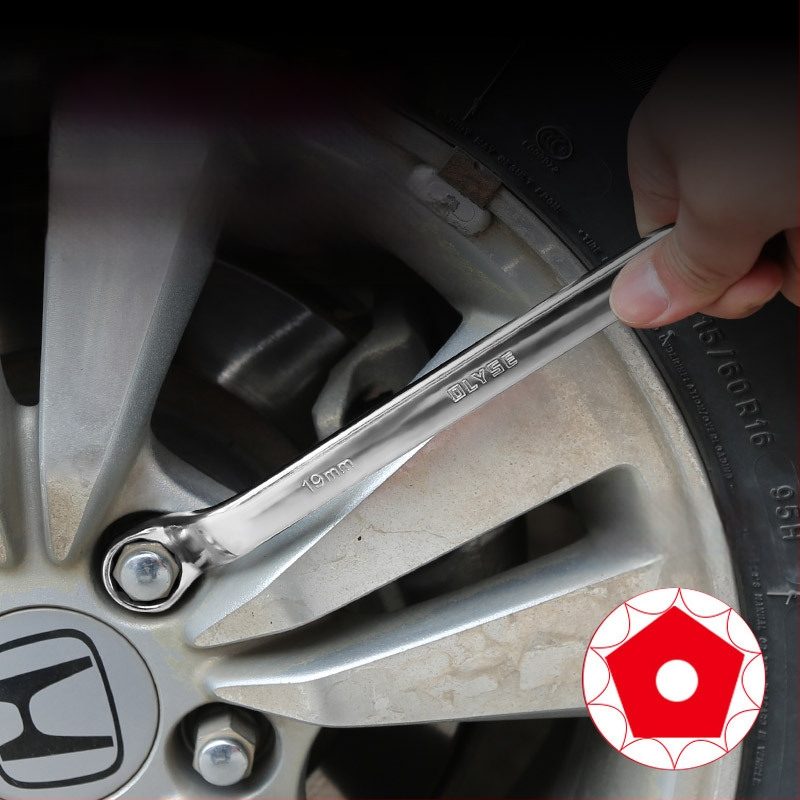 Διπλού σκοπού Plum wrench, χάλυβας 45#, λαμπερή επίστρωση χρωμίου, βάρος 200 g, μετρικό πρότυπο