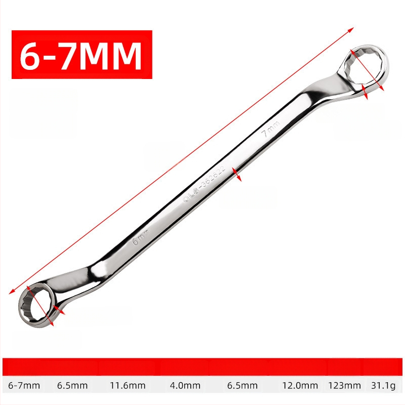 Διπλού σκοπού Plum wrench, χάλυβας 45#, λαμπερή επίστρωση χρωμίου, βάρος 200 g, μετρικό πρότυπο