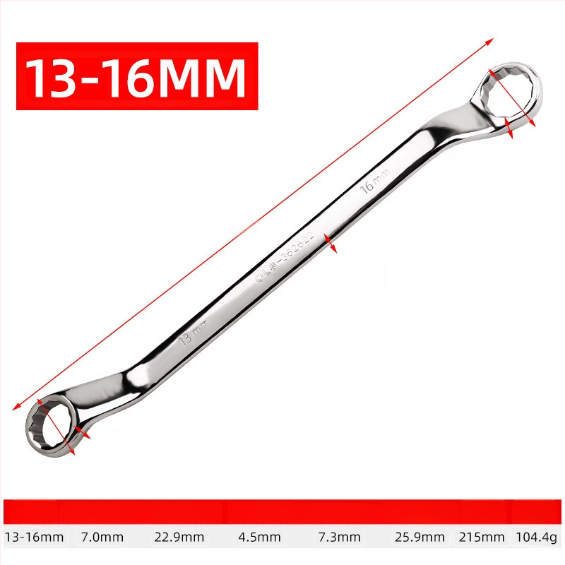 Διπλού σκοπού Plum wrench, χάλυβας 45#, λαμπερή επίστρωση χρωμίου, βάρος 200 g, μετρικό πρότυπο