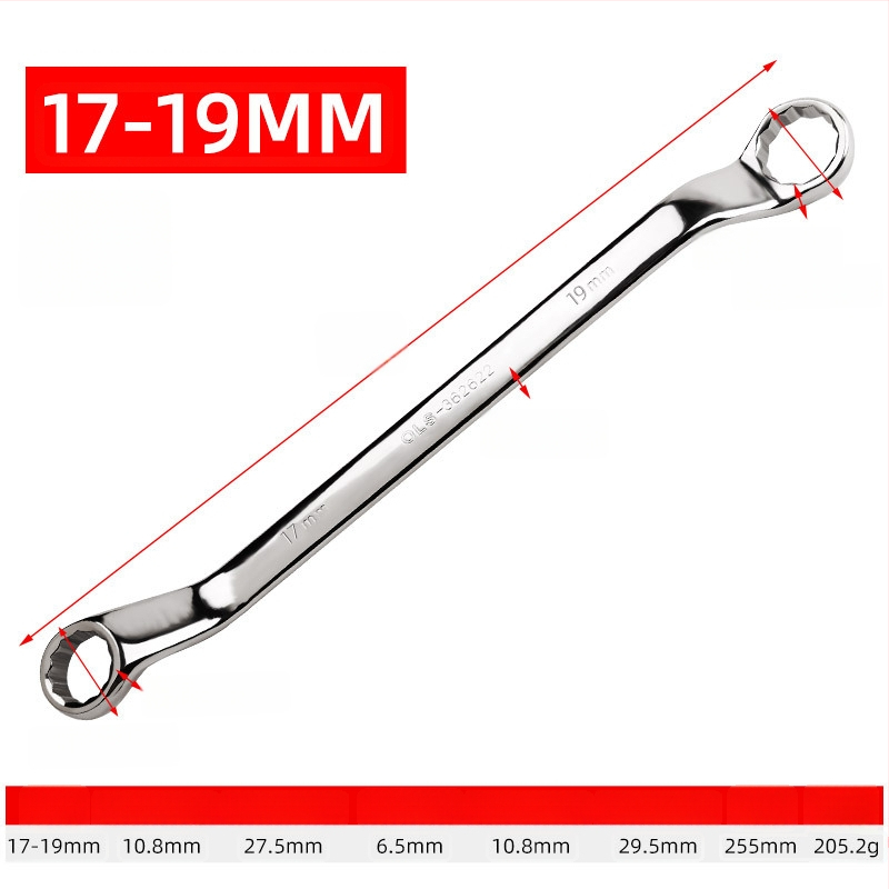 Διπλού σκοπού Plum wrench, χάλυβας 45#, λαμπερή επίστρωση χρωμίου, βάρος 200 g, μετρικό πρότυπο