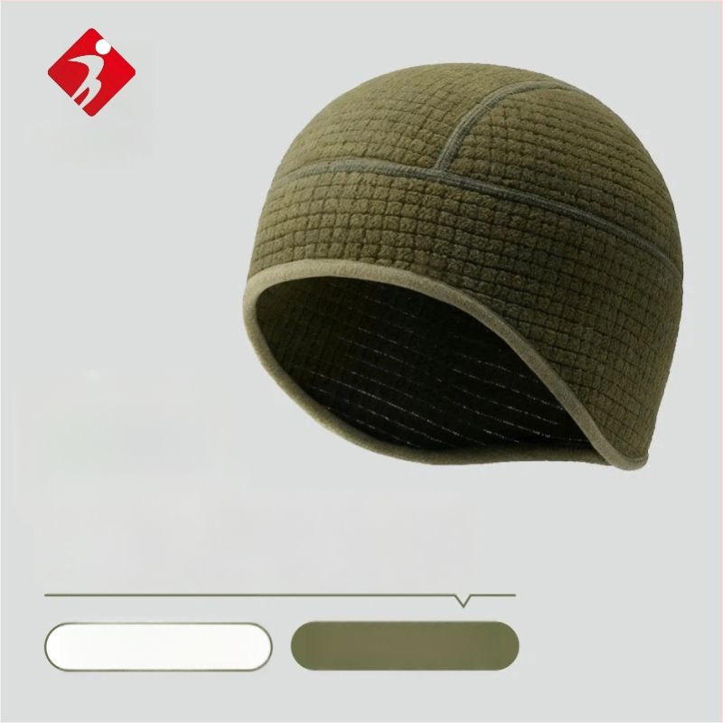 Unisex καπέλο από πολυεστέρα με επένδυση φλίς, αντιανεμικό για υπαίθρια ποδηλασία και τρέξιμο, με πλέγμα στο μοτίβο