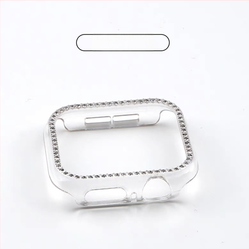 Apple Watch S10 серия — цялостен защитен кейс с закалено филмче за екран, диамантено инкрустиране, PC материал, 360° защита