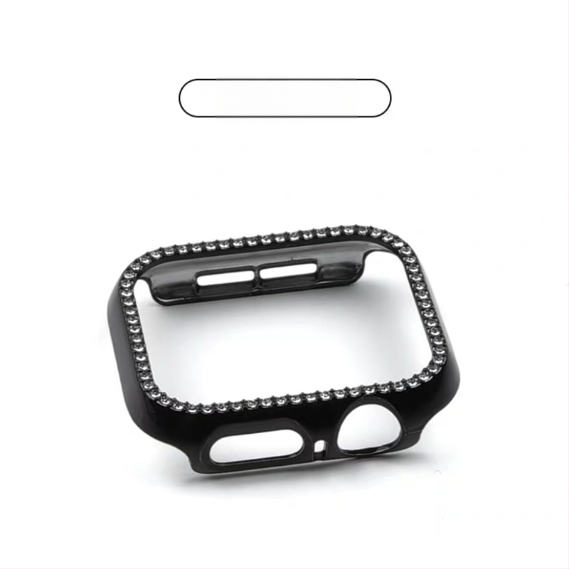 Apple Watch S10 серия — цялостен защитен кейс с закалено филмче за екран, диамантено инкрустиране, PC материал, 360° защита