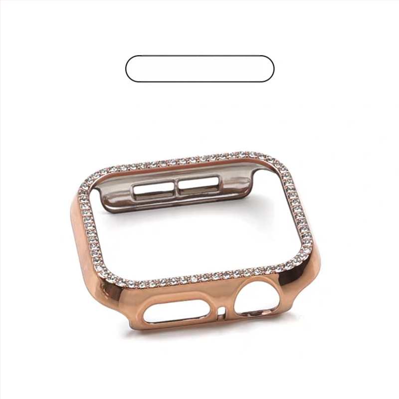 Apple Watch S10 серия — цялостен защитен кейс с закалено филмче за екран, диамантено инкрустиране, PC материал, 360° защита