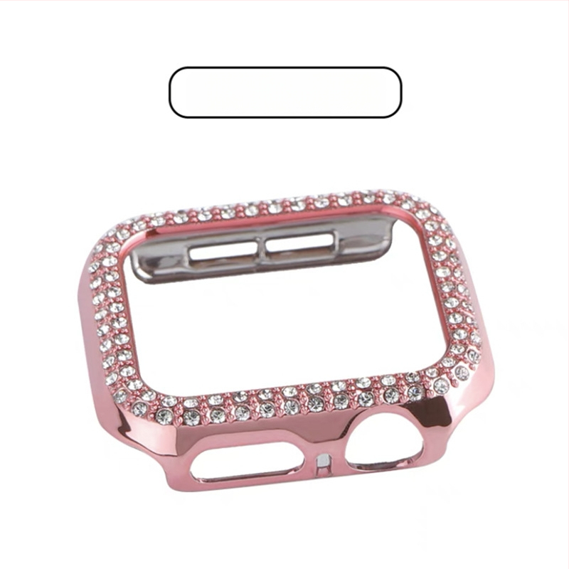 Apple Watch S10 серия — цялостен защитен кейс с закалено филмче за екран, диамантено инкрустиране, PC материал, 360° защита