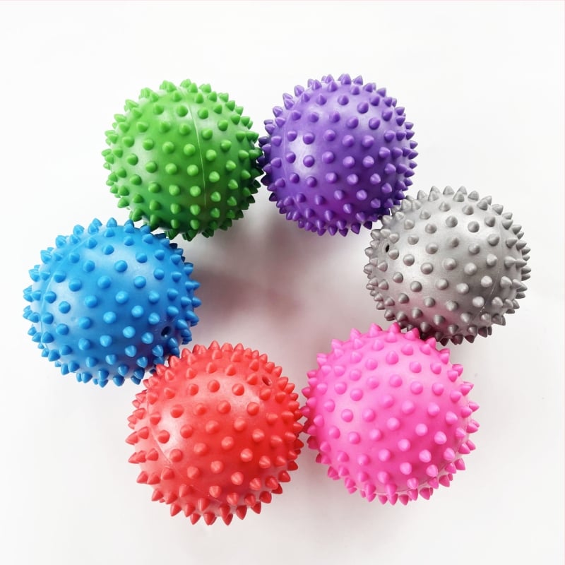 Μπάλα μασάζ με αγκάθια από μαλακό PVC για πίεση σημείων, ανακούφιση πελικής περιτονίας, γιόγκα και άσκηση