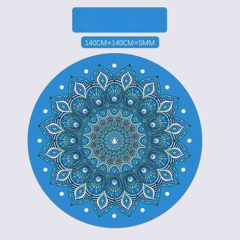 Μεγάλο στρογγυλό στρώμα γιόγκα για διαλογισμό, 5 mm πάχος, αντιολισθητικό