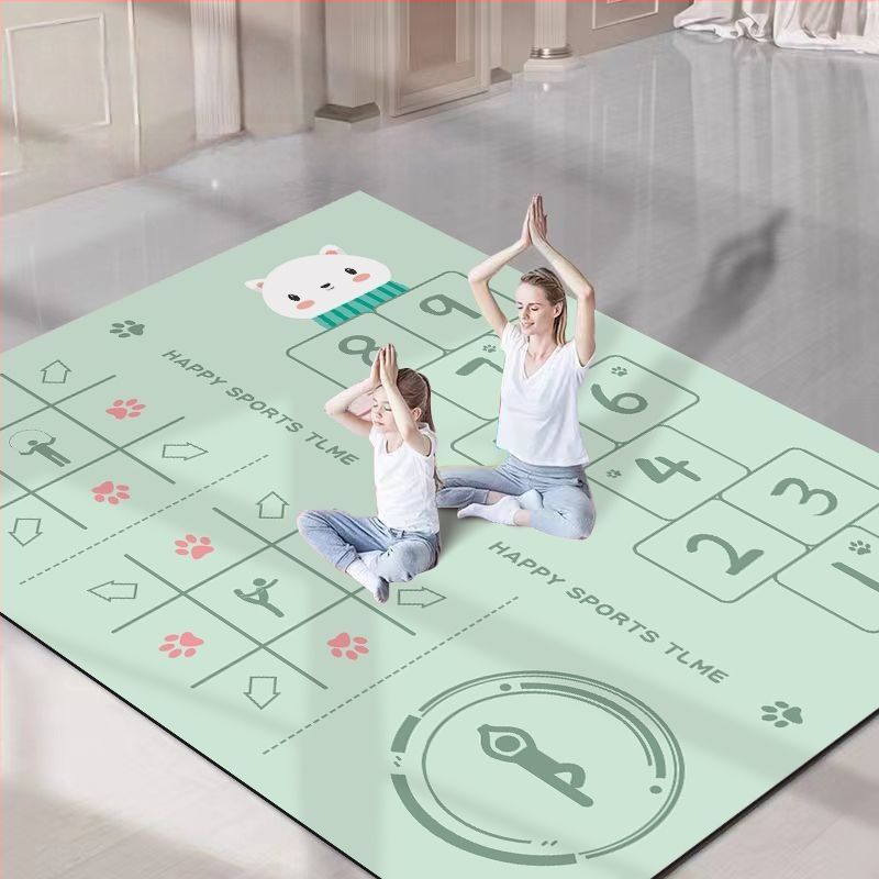 Ματ γιόγκα για δύο, πάχος 6 mm, απορροφητικό κραδασμών, μη υφαντό ύφασμα, γεωμετρικό σχέδιο