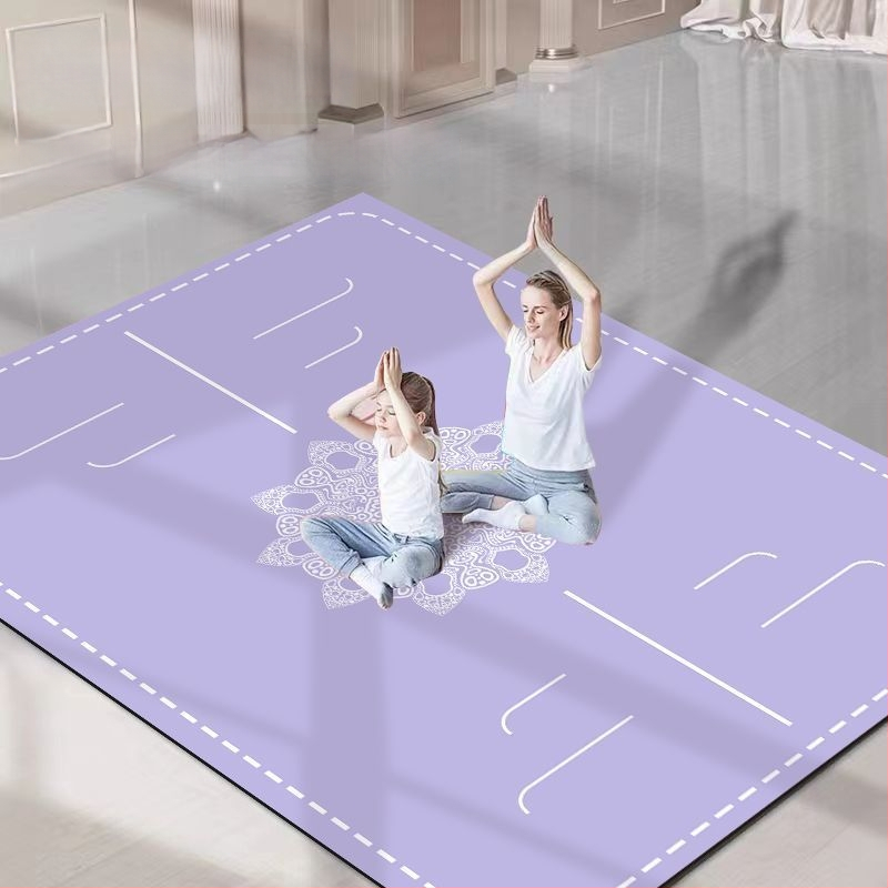 Ματ γιόγκα για δύο, πάχος 6 mm, απορροφητικό κραδασμών, μη υφαντό ύφασμα, γεωμετρικό σχέδιο