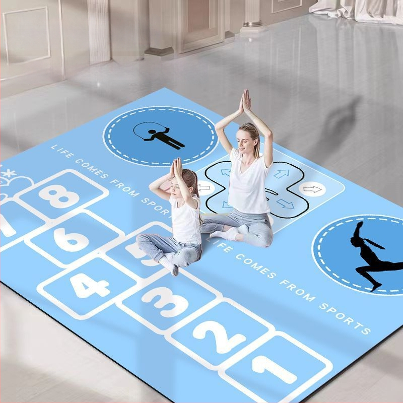 Ματ γιόγκα για δύο, πάχος 6 mm, απορροφητικό κραδασμών, μη υφαντό ύφασμα, γεωμετρικό σχέδιο