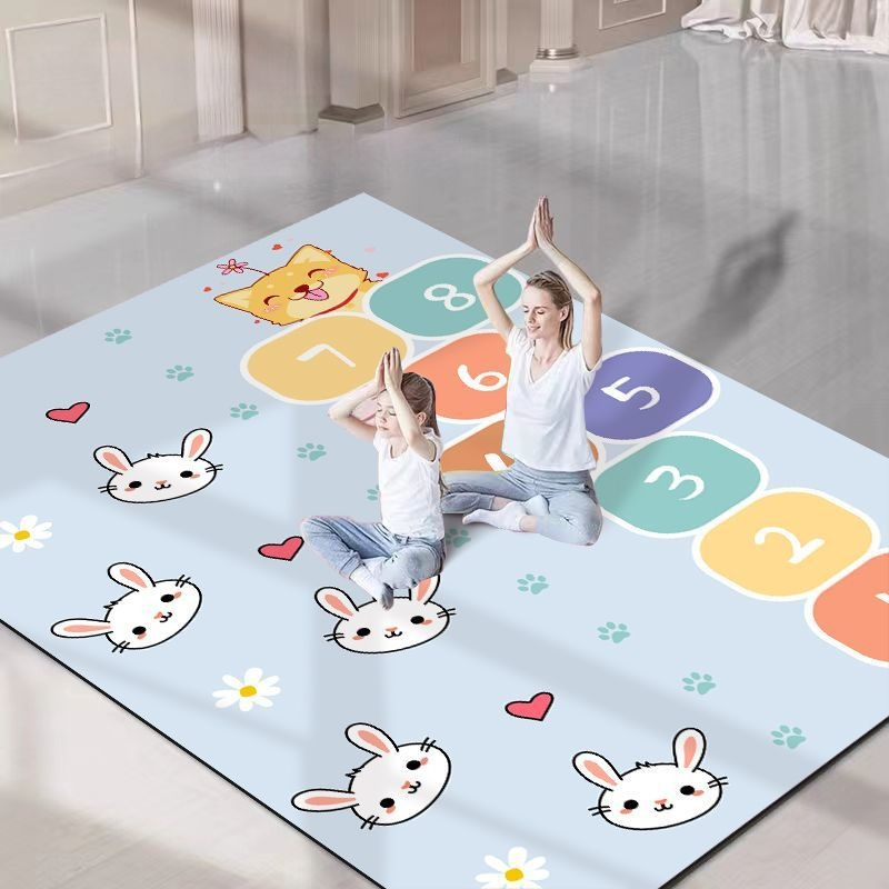 Ματ γιόγκα για δύο, πάχος 6 mm, απορροφητικό κραδασμών, μη υφαντό ύφασμα, γεωμετρικό σχέδιο