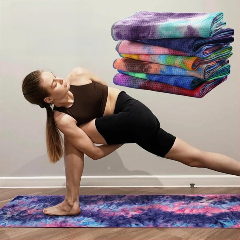 Πετσέτα γιόγκα από μικροΐνες, πάχος 2 mm, 360GSM, αντιολισθητικά σημεία